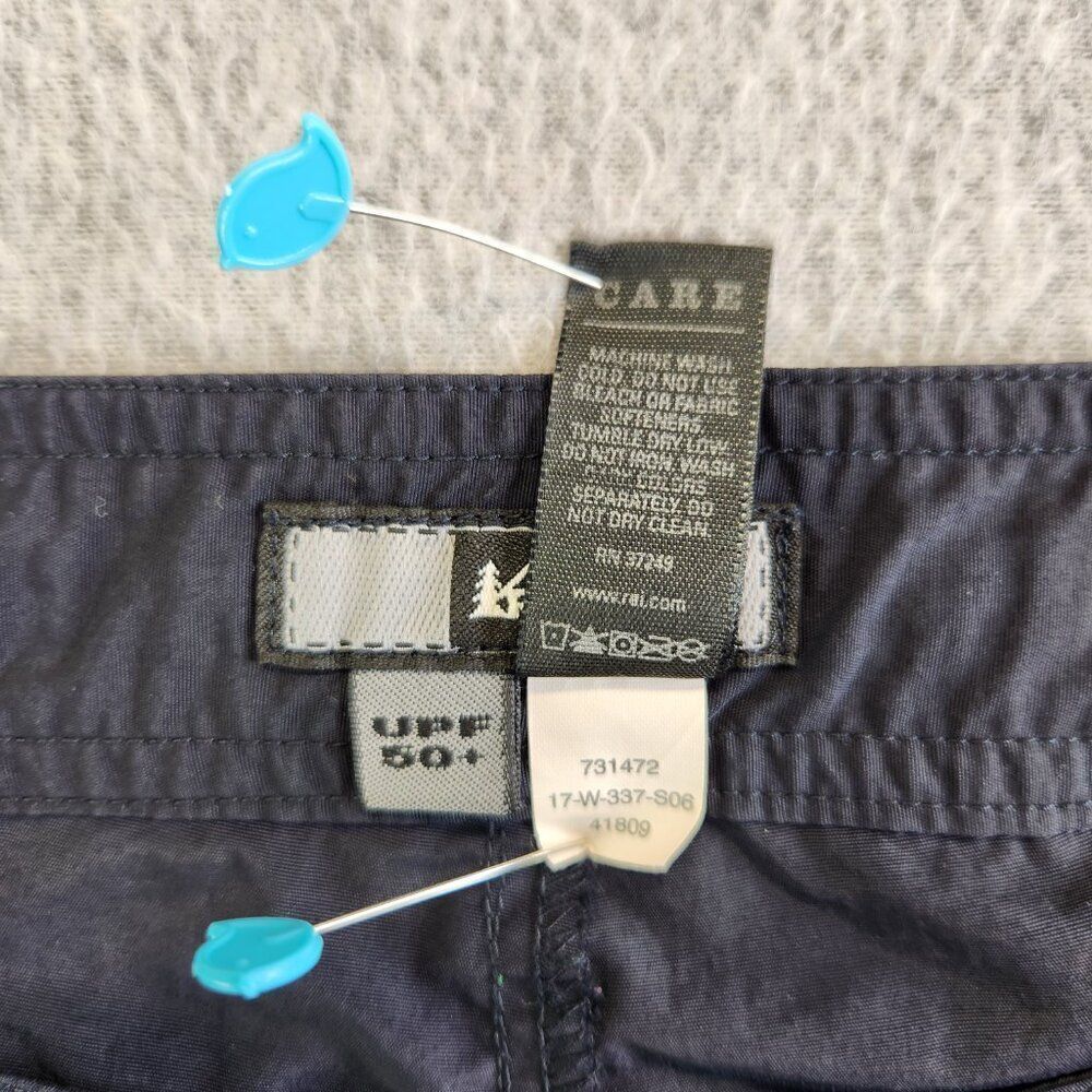 REI Pants Womens 14 Black Cropped Straight UPF 50 Backpacking Hiking Trails - Picture 10 of 16